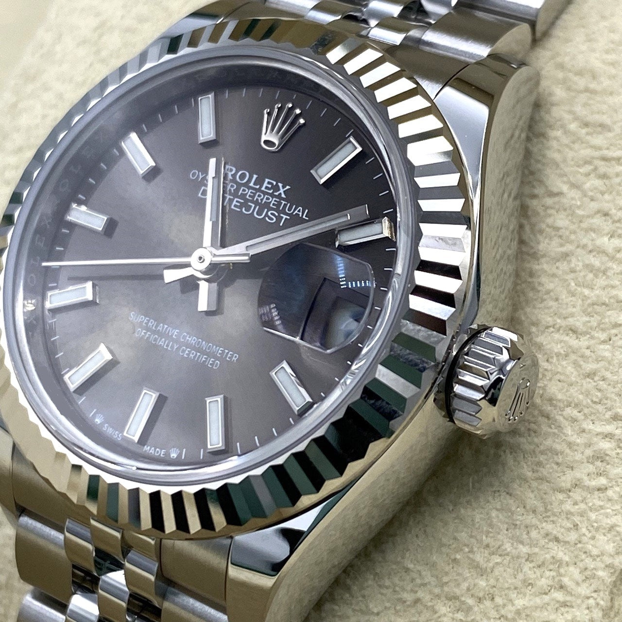 プレオウンド ロレックス デイトジャスト 279174 ダークグレー 28mm ステンレススチール ホワイトゴールド ジュビリーブレス