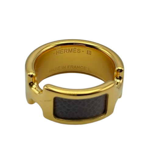 Hermes Oran 戒指 Madame 小牛皮 金属 象牙白