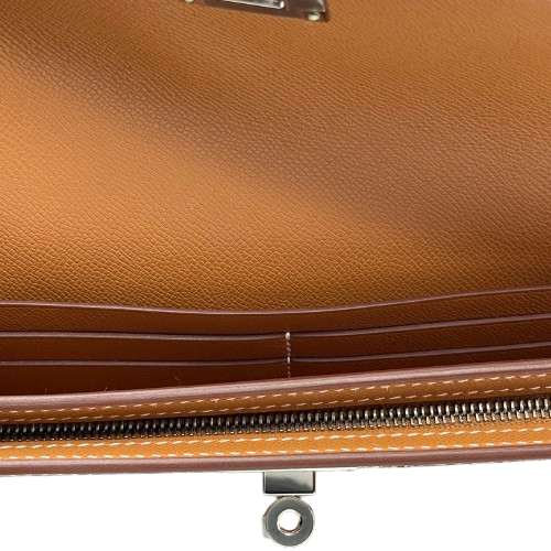 プレオウンド エルメス ケリーポケットロング ゴールド ヴォーマダム シルバー金具 B刻印