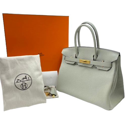 Hermes Birkin 30 Grineve Togo Gold Hardware B가 새겨 져 있습니다