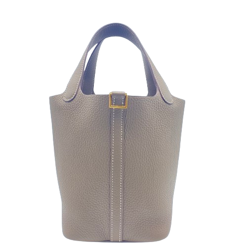 Hermes Picotin Lock PM Etoupe Torillon Clemence Gold Hardware u Engraved