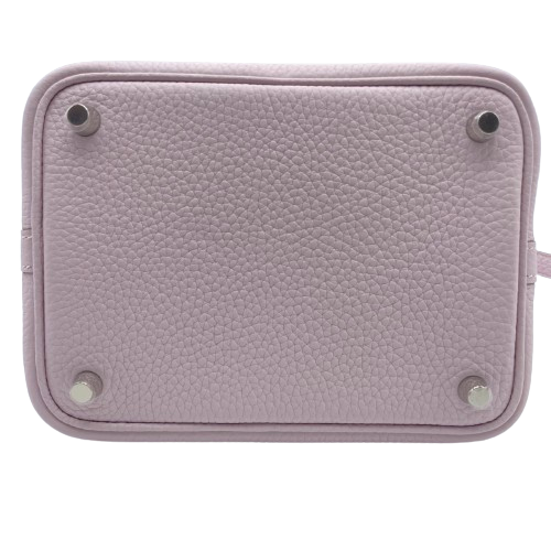 Hermes Picotin Lock PM Mauve 창백한 Torillon Clemence Silver Fittings w 새겨 져