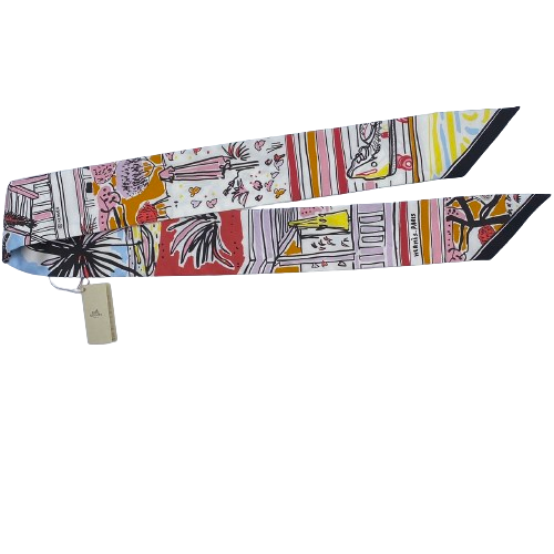 Hermes Twilly Rayures D'ETE Silk Twill