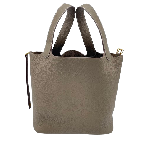 Hermes Picotin Lock MM Etoupe Torillon Clemence 골드 하드웨어 B 새겨