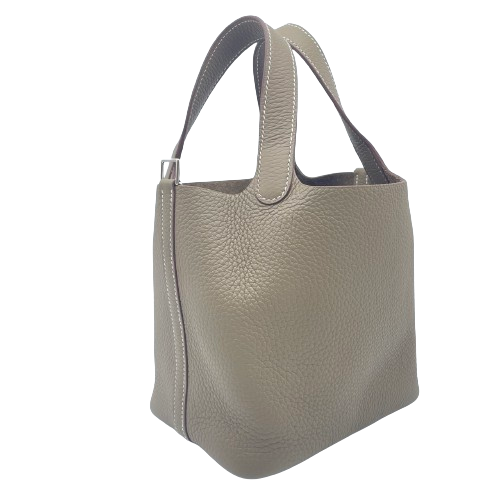 Hermes Picotin Lock PM Etoupe Torillon Clemence Silver Fittings w 새겨 져