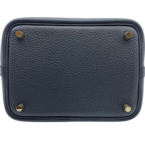 Pre-Owned Hermes Picotin Rock PM Noir Torillon Clemence Gold Hardware B Engraved