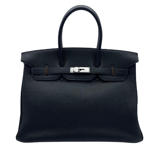 Pre-Owned Hermes Birkin 35 Noir Togo Silver Fittings □I Engraved