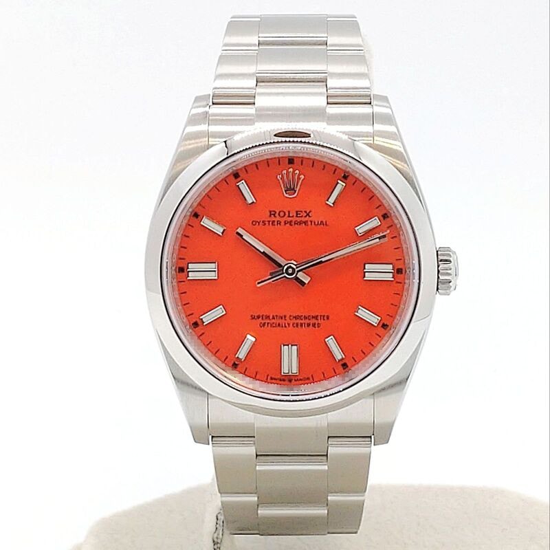 プレオウンド ロレックス オイスターパーペチュアル 126000 オイスターブレスレット コーラルレッド 36mm