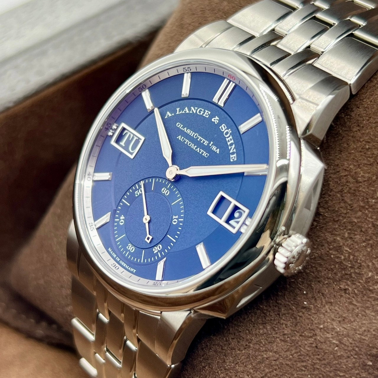 プレオウンド ランゲ&ゾーネ オデュッセウス 363.179 ダークブルー ステンレススチール 40.5mm