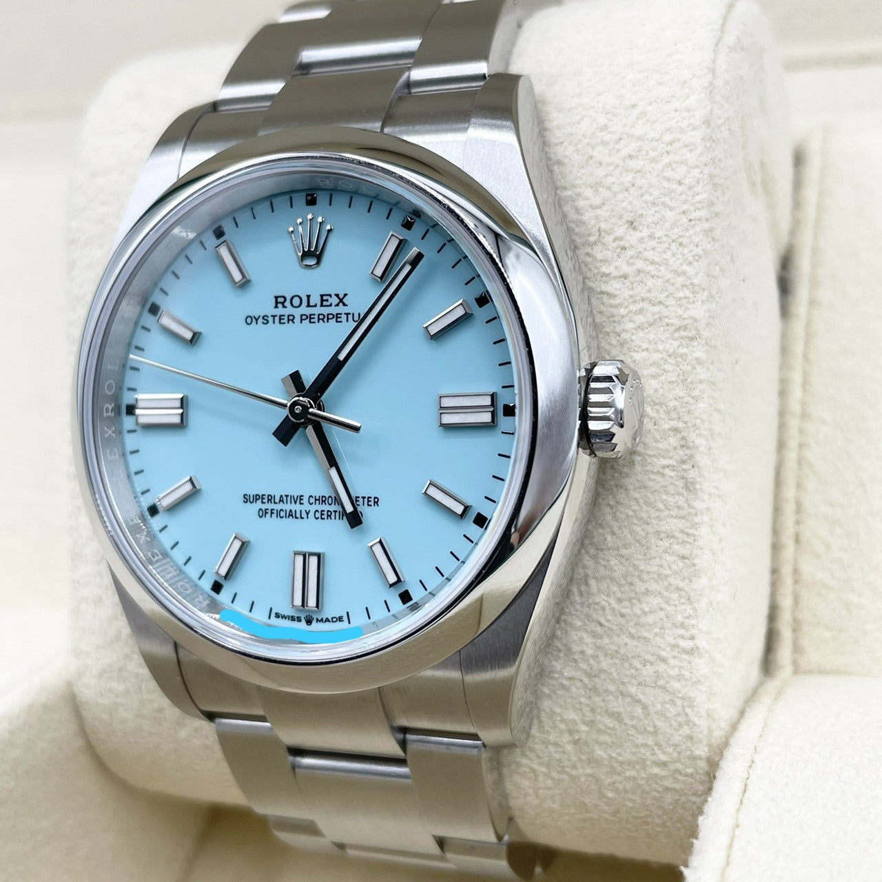 プレオウンド ロレックス オイスターパーペチュアル 126000 オイスターブレスレット ターコイズブルー 36mm
