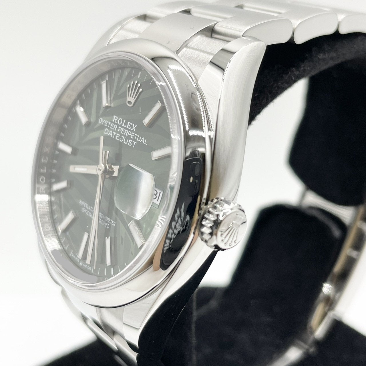 プレオウンド ロレックス デイトジャスト 126200 オリーブグリーン パームモチーフ 36mm