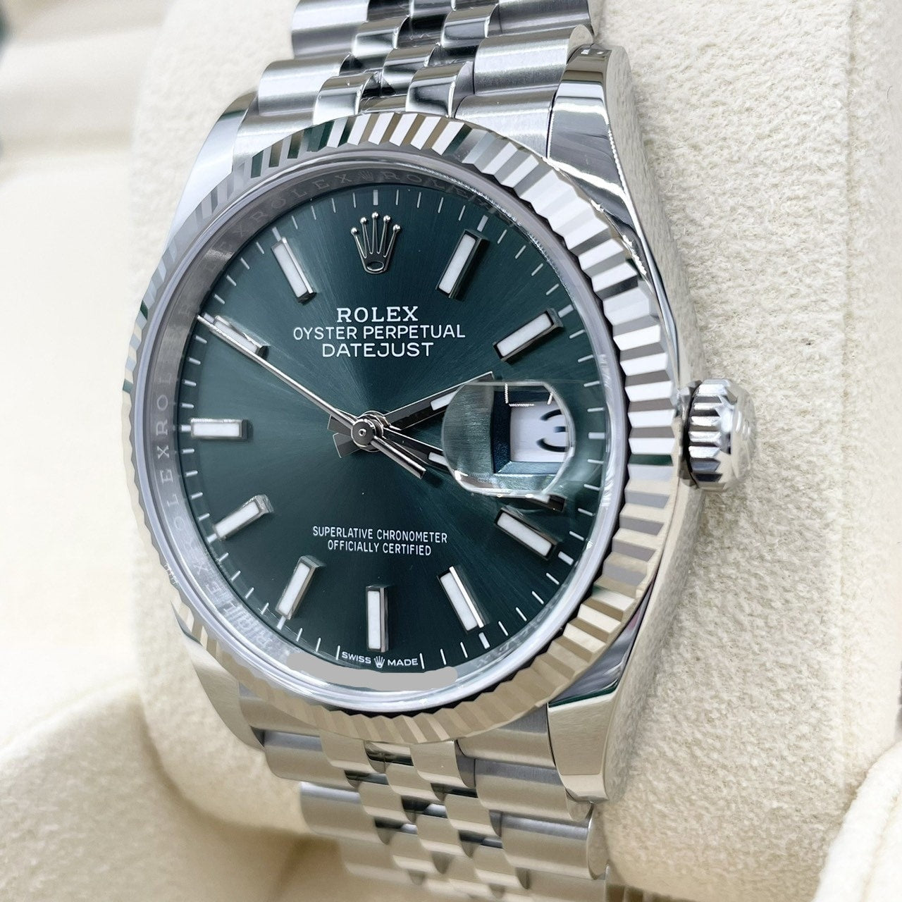 プレオウンド ロレックス デイトジャスト 126234 ミントグリーン ジュビリーブレス 36mm