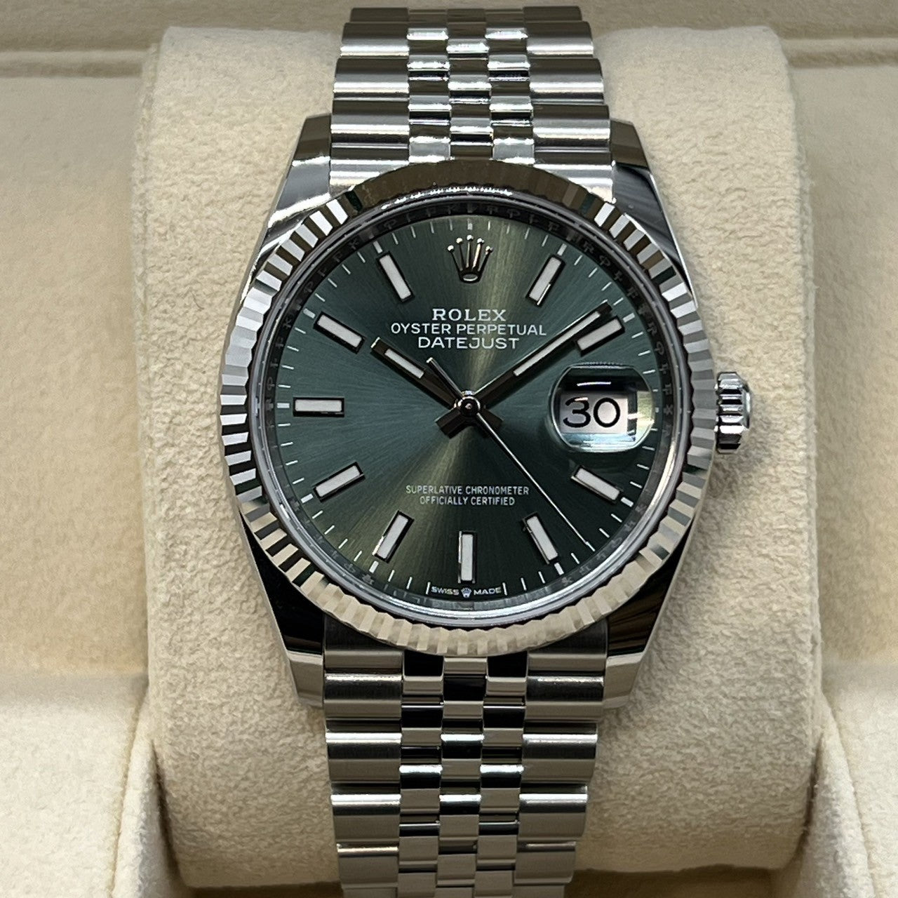 ★곧 크리스마스★롤렉스 날짜 주석 126234 민트 그린 쥬빌리 브레이슬릿 36mm