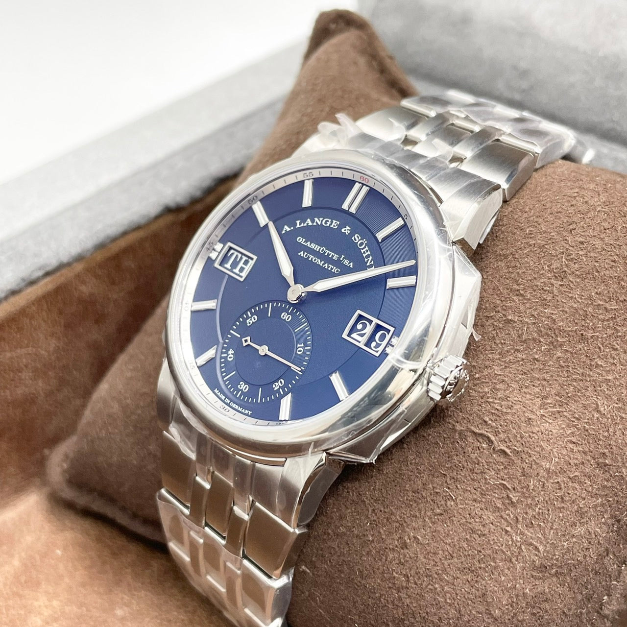 【保護シール付き】ランゲ&ゾーネ オデュッセウス 363.179 ダークブルー ステンレススチール 40.5mm