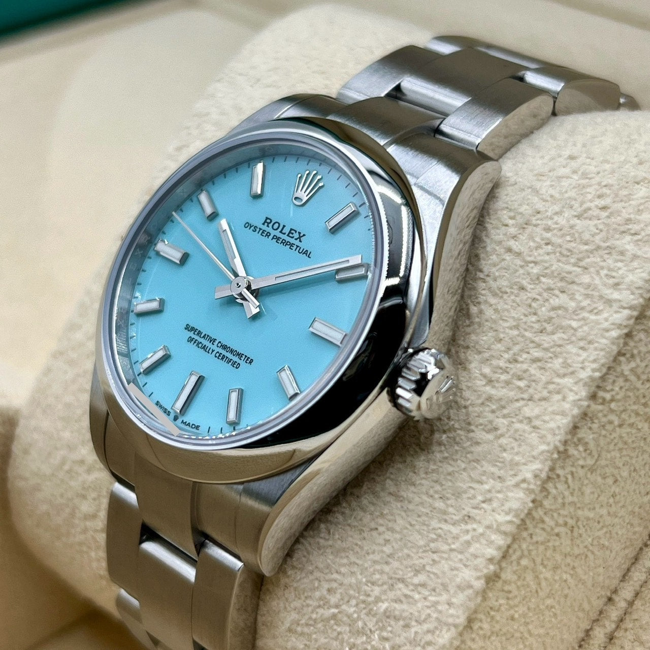 プレオウンド ロレックス オイスターパーペチュアル 277200 オイスターブレスレット ターコイズブルー 31mm