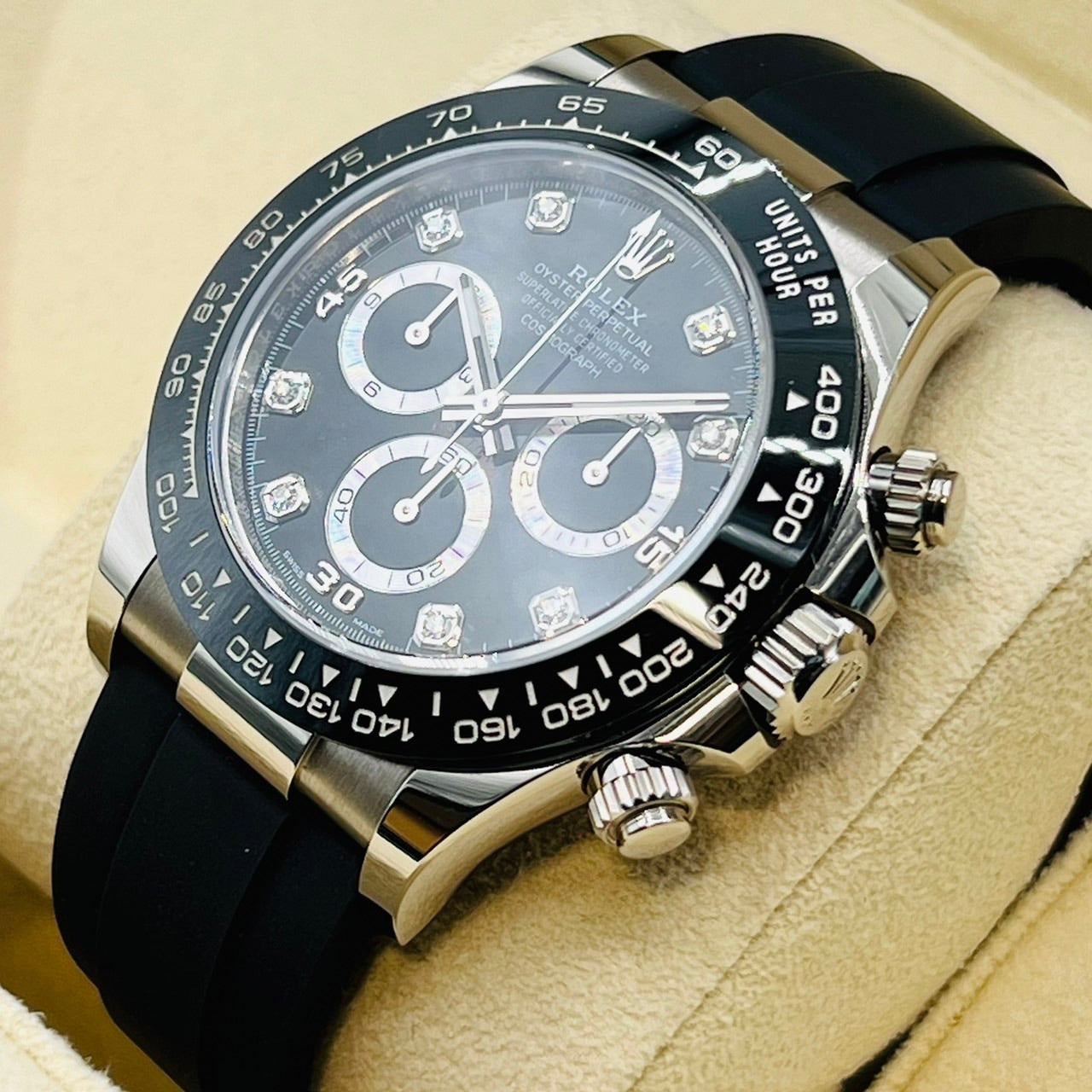 劳力士 Daytona 8P 镶钻 116519LNG 黑色 40mm 白金橡胶