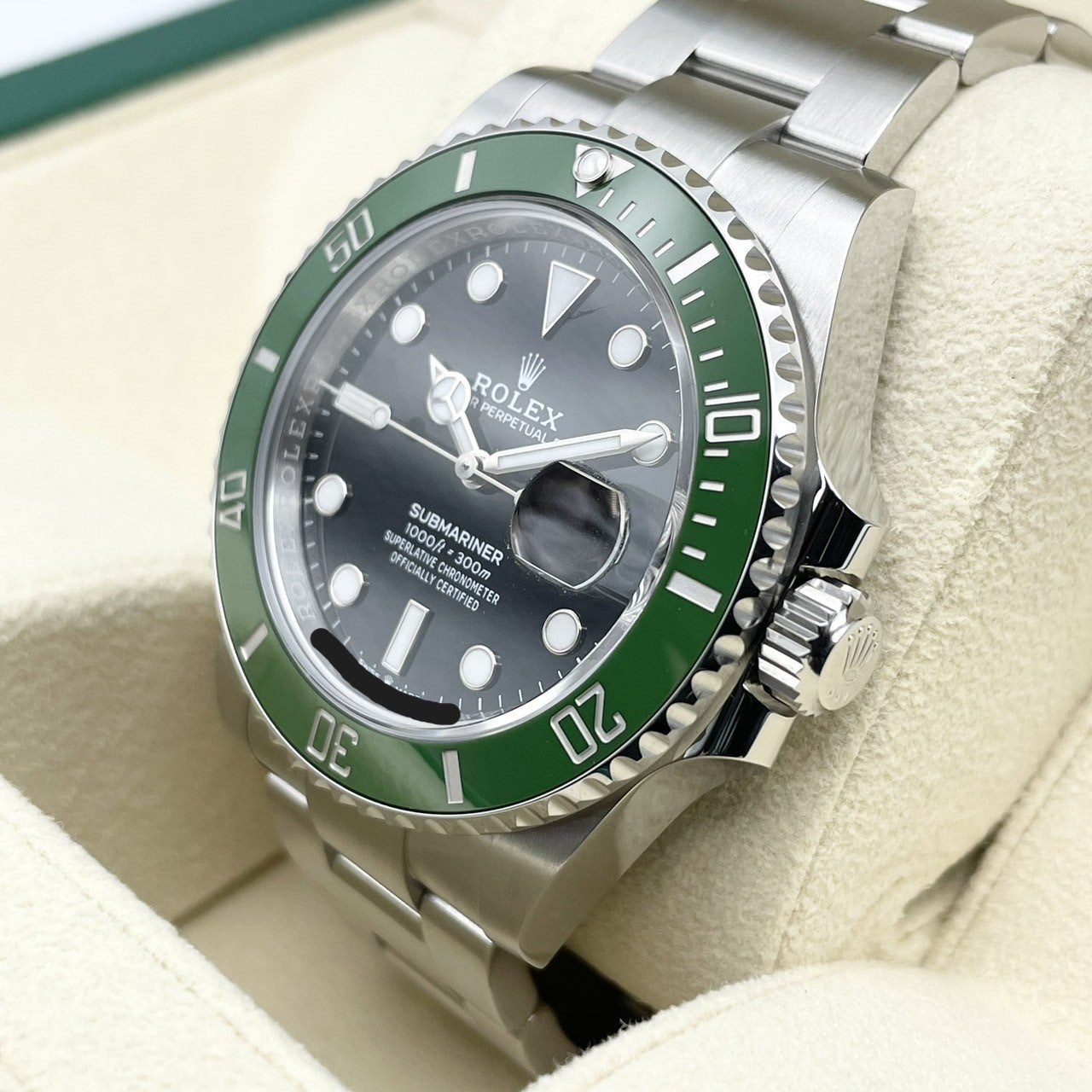 Pre-Owned Rolex Submariner Date 126610LV Oyster Bracelet Black Green 41mm