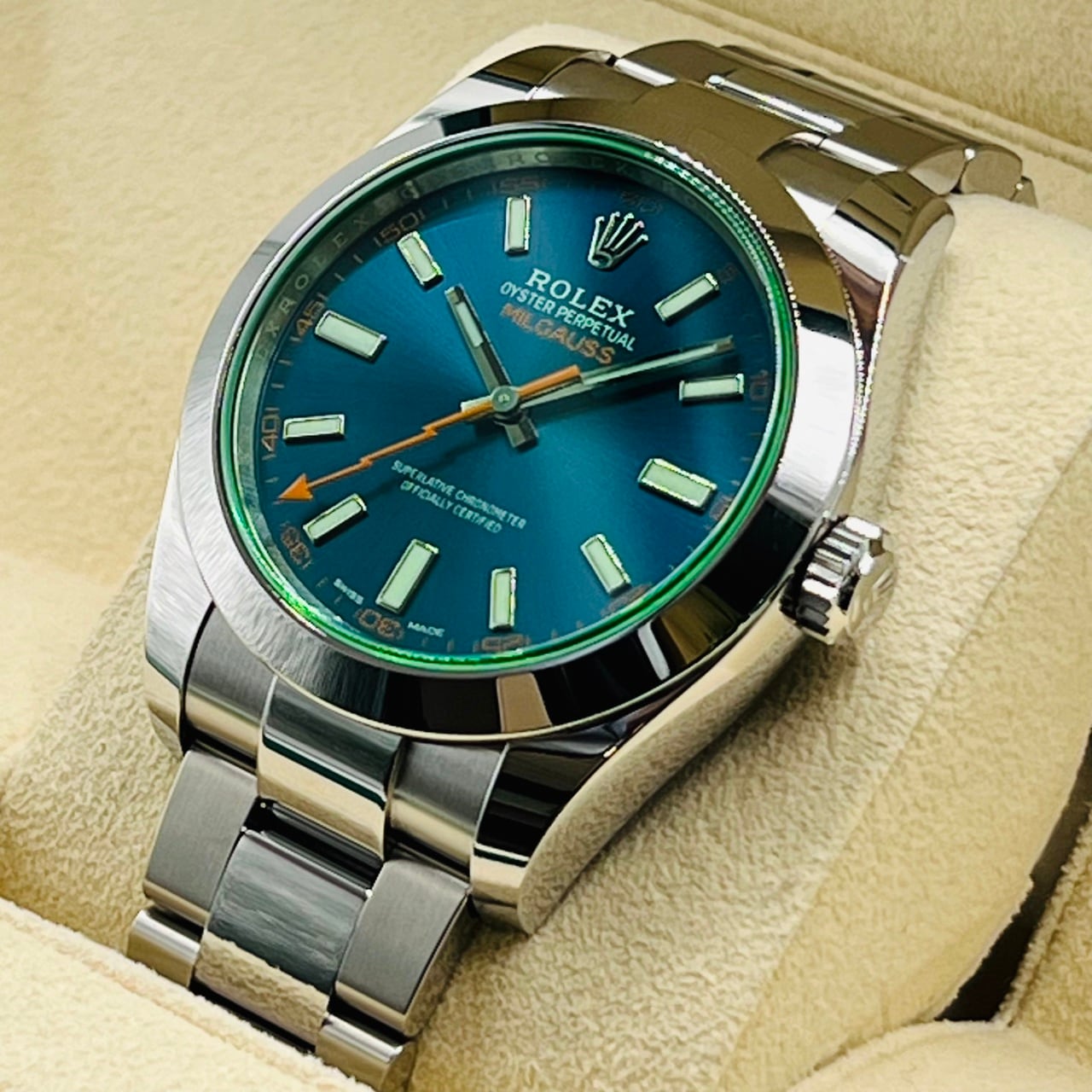 プレオウンド ロレックス ミルガウス 116400GV Zブルー 40mm オイスターブレスレット