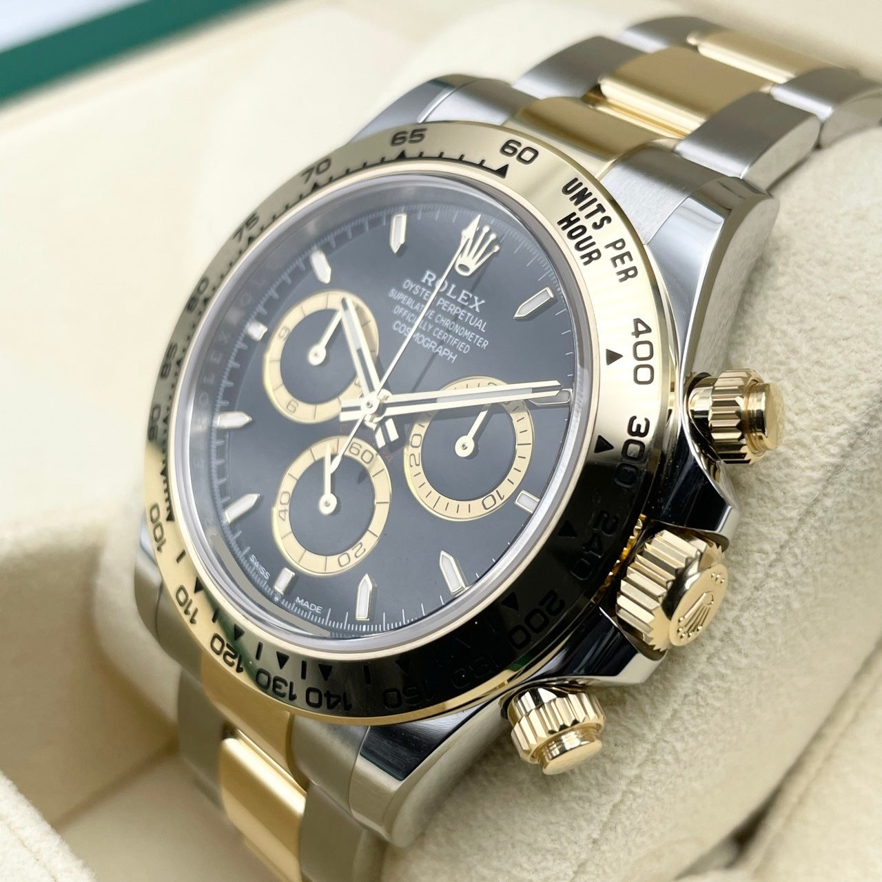 劳力士 Daytona 126503 黑色不锈钢 + 金蚝式手链 40 毫米