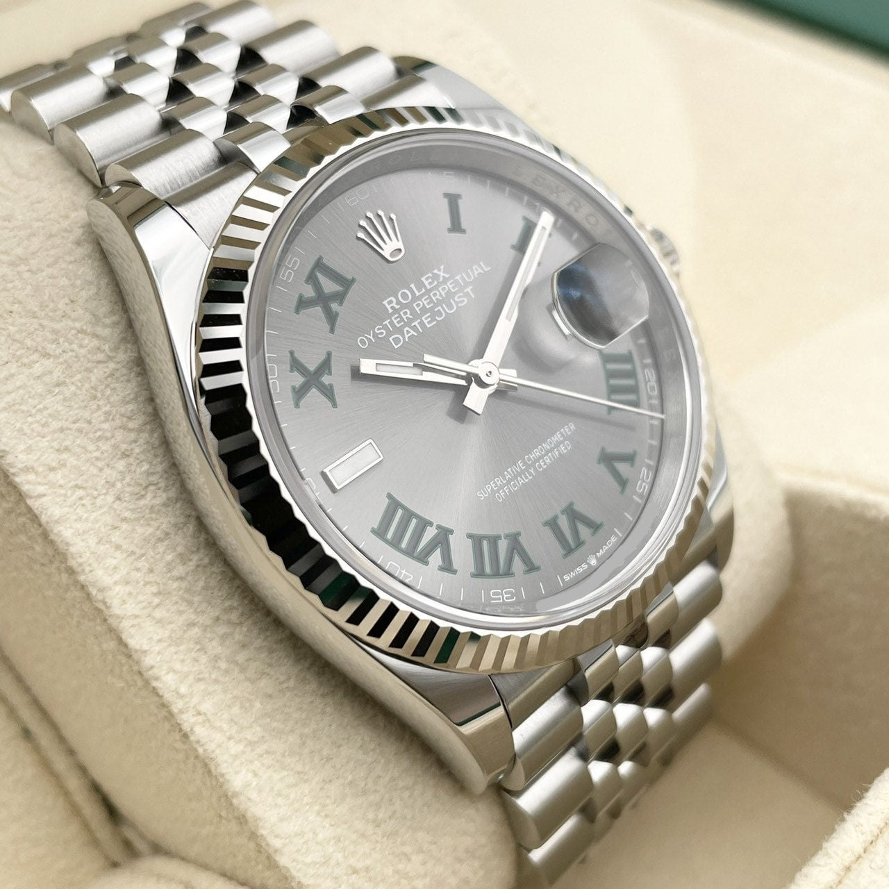 勞力士datejust 126234 Slate Roman Jubilee手鐲36mm