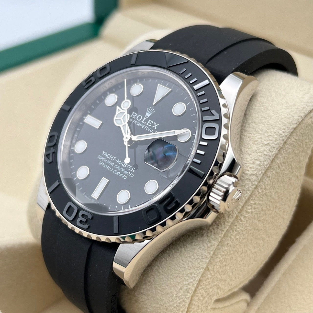ロレックス ヨットマスター 226659 ブラックラバーベルト ブラックホワイトゴールド 42mm