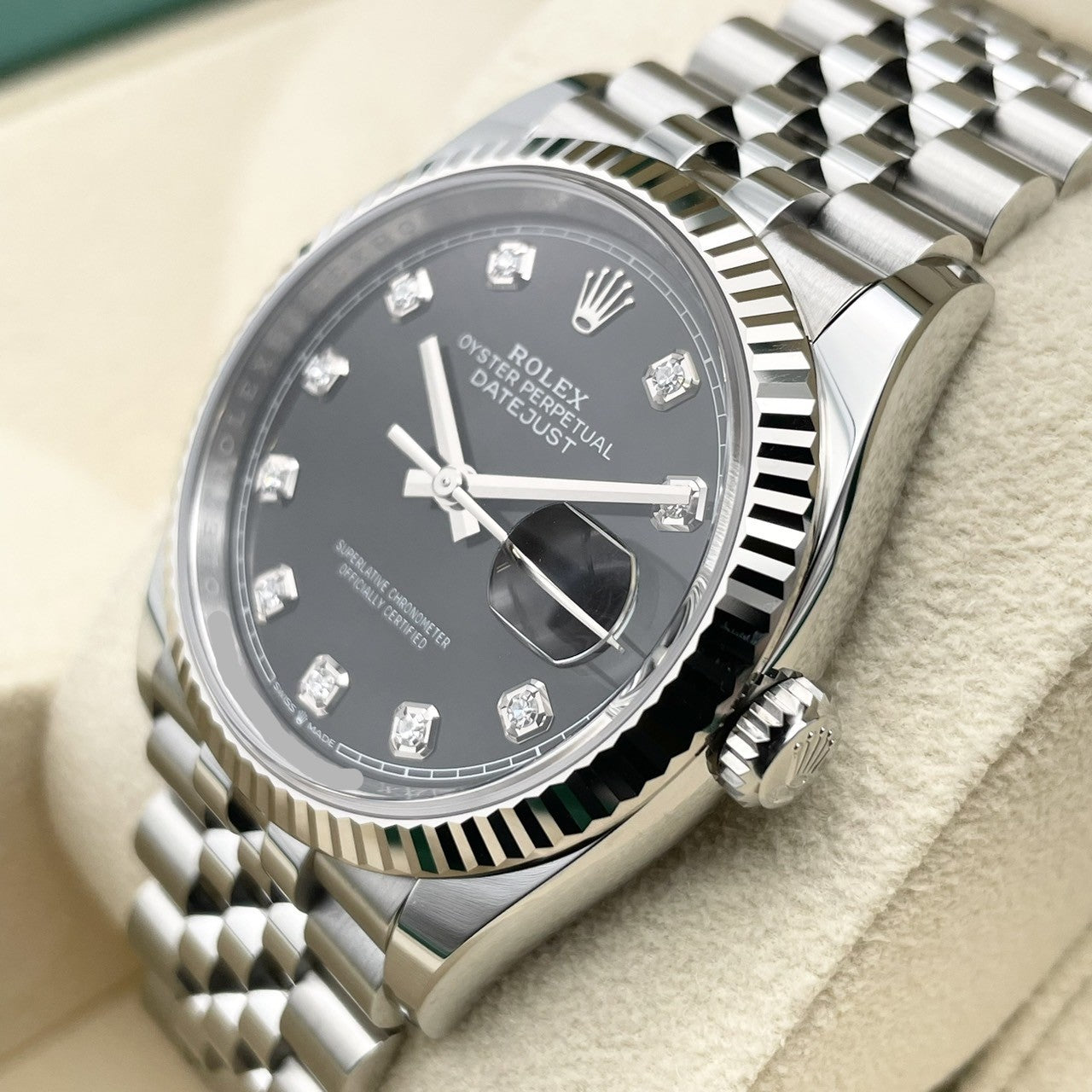 プレオウンド ロレックス デイトジャスト 126234G ブラック ジュビリーブレス 36mm