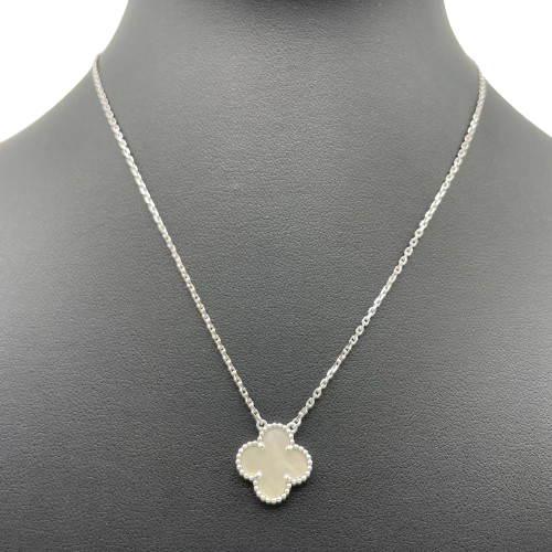 Van Cleef & Arpels Alhambra 빈티지 목걸이 VCARF48700 화이트 쉘 화이트 골드