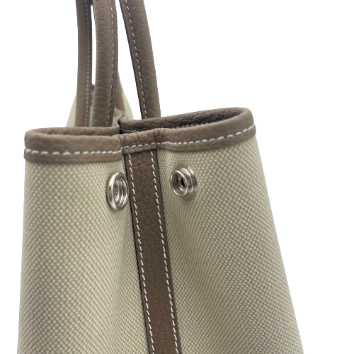 プレオウンド エルメス ガーデンパーティー TPM べトン/エトゥープ トワル/ネゴンダ シルバー金具 W刻印
