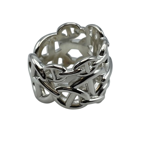 Pre-Owned Hermes Chaine d'Ankle Anchenering GM56 Silver 925