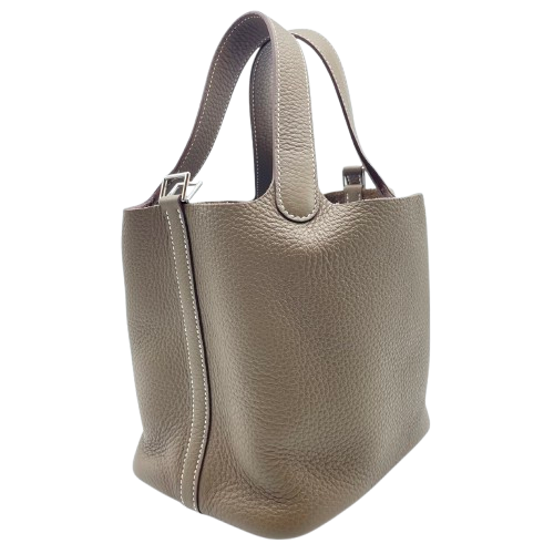 Hermes Picotin Lock PM Etoupe Torillon Clemence Silver Fittings w 새겨 져