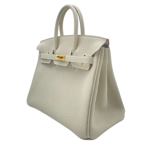 Hermes Birkin 25 Cretogo Gold 하드웨어 W는 새겨 져 있습니다