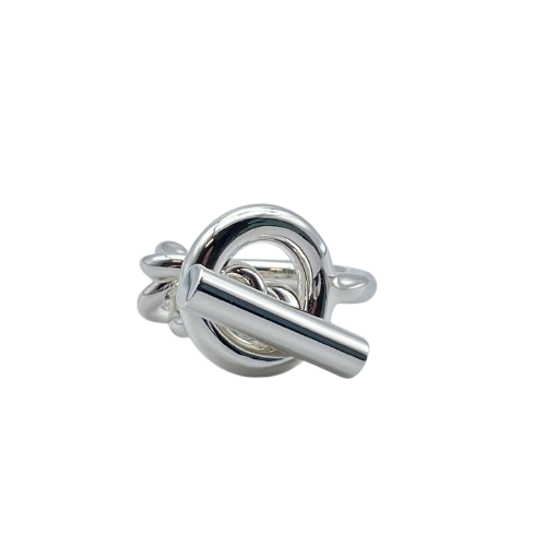 Pre-Owned Hermes Croisette Ring 51 Silver 925