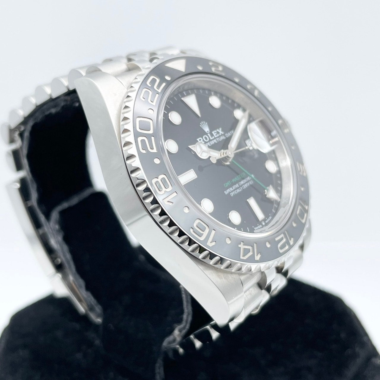 사전 소유 롤렉스 GMT 마스터 II 126710GRNR 검은 스테인리스 스틸 40mm