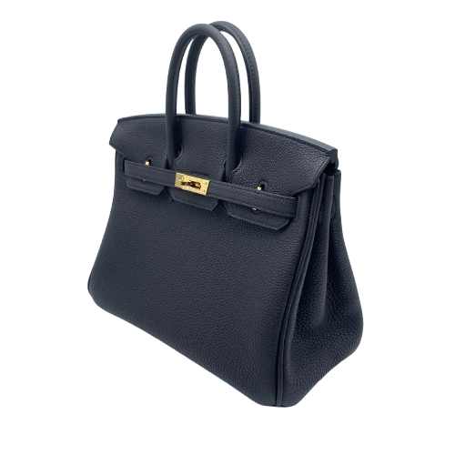 Hermes Birkin 25 Noir Togo Gold 하드웨어 W는 새겨 져 있습니다
