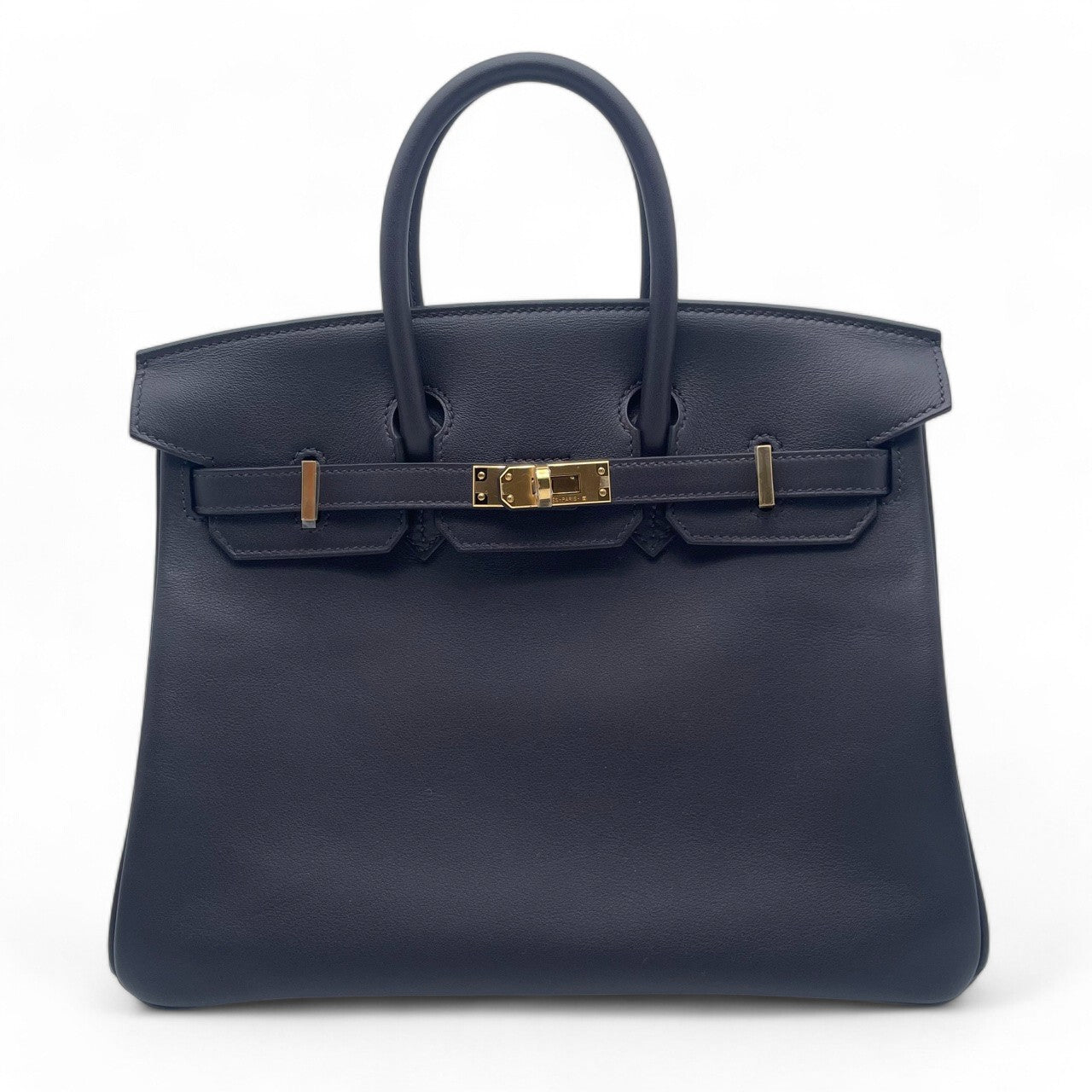 Hermes Birkin 25 Prenoir Swift Gold 하드웨어 W는 새겨 져 있습니다