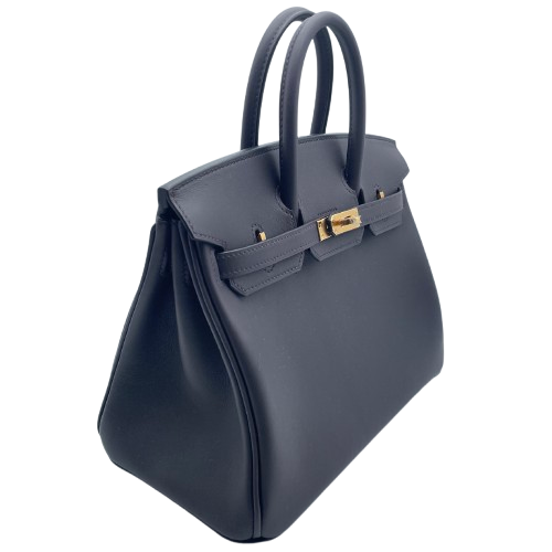Hermes Birkin 25 Prenoir Swift Gold 하드웨어 W는 새겨 져 있습니다