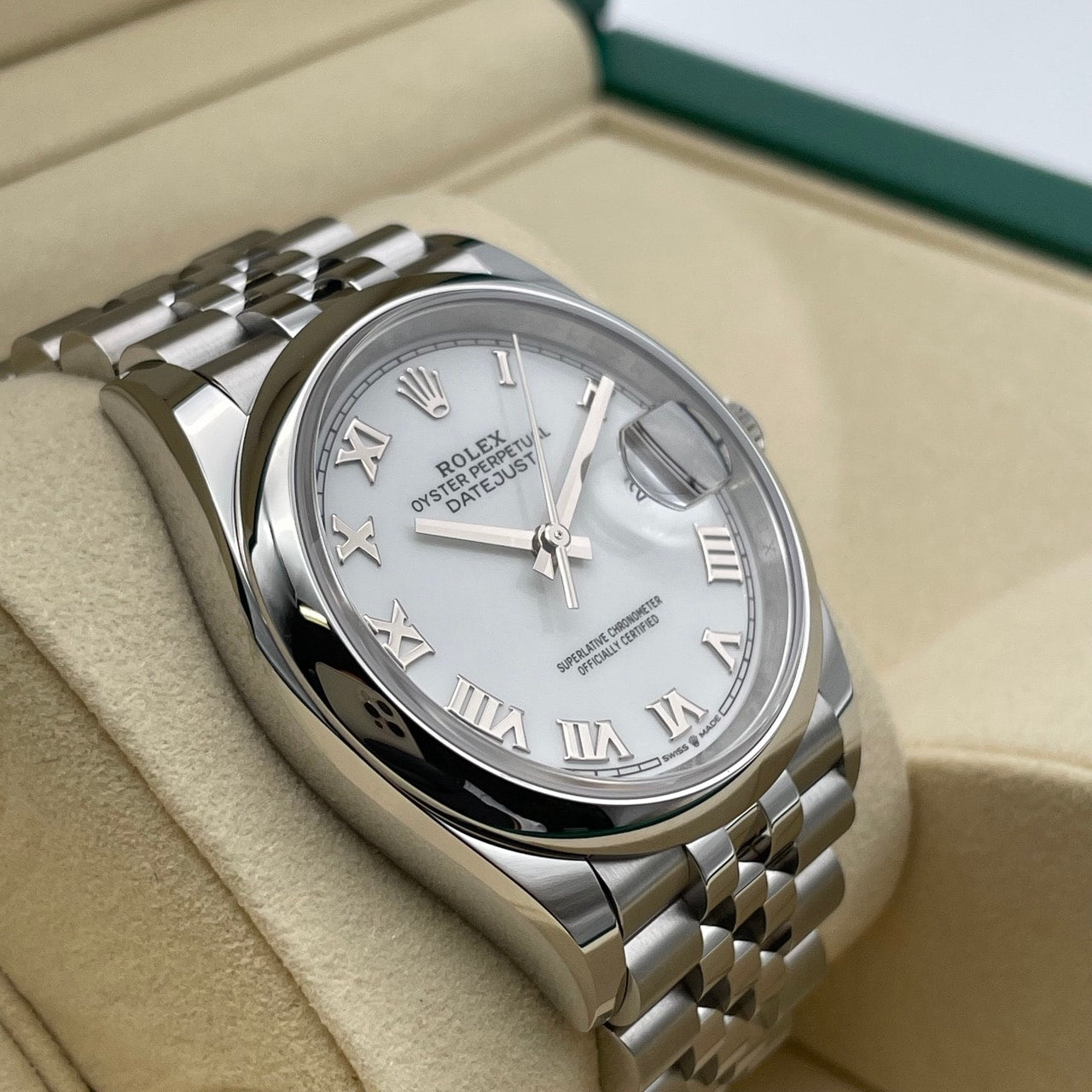 プレオウンド ロレックス デイトジャスト 126200 ホワイト ステンレスチール ジュビリーブレス 36mm