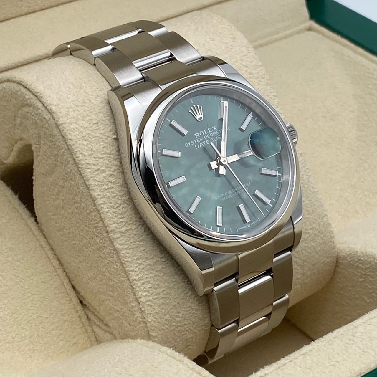 プレオウンド ロレックス デイトジャスト 126200 ミントグリーン オイスターブレス 36mm