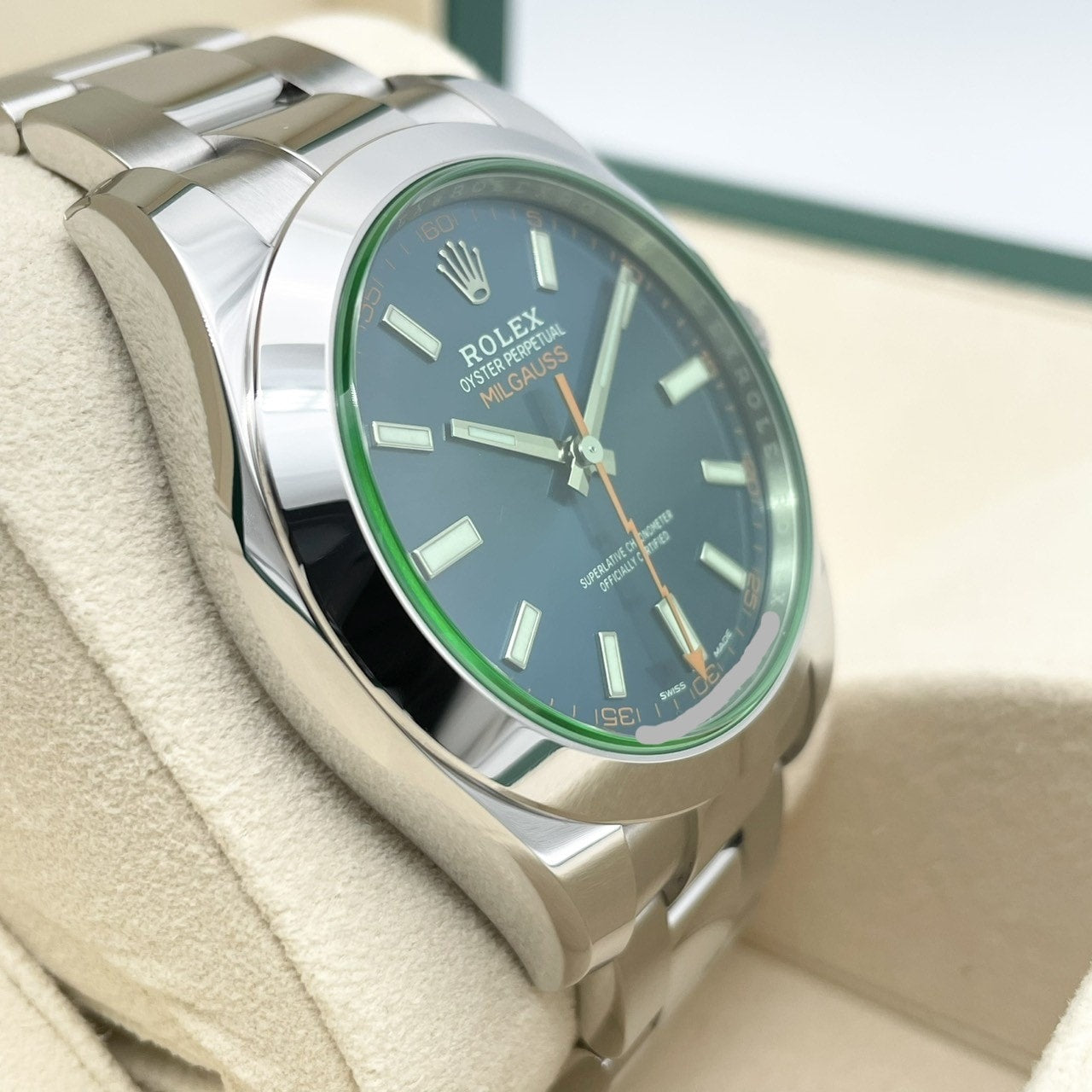 ロレックス ミルガウス 116400GV Zブルー 40mm オイスターブレスレット