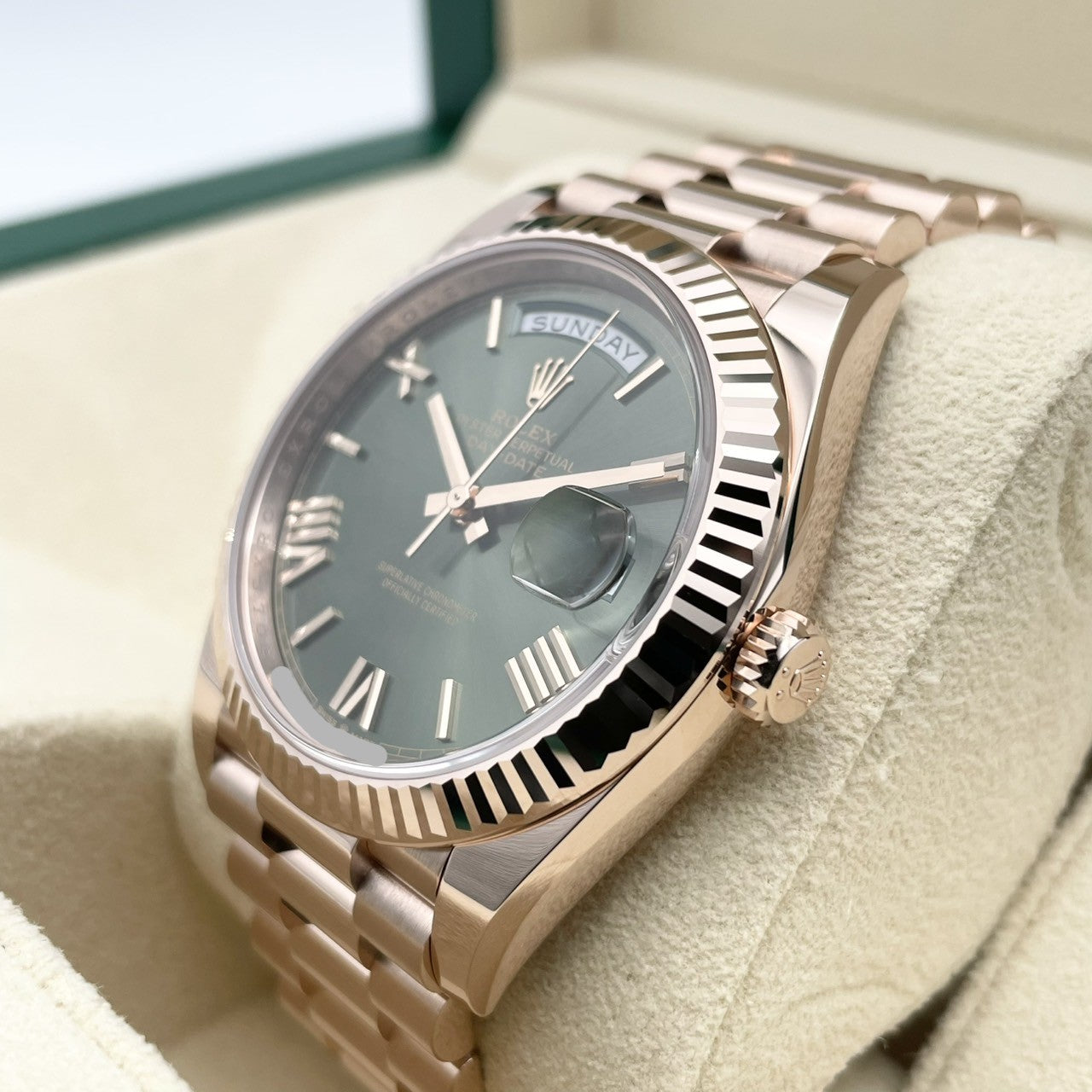 二手劳力士日期日期228235橄榄绿色40mm