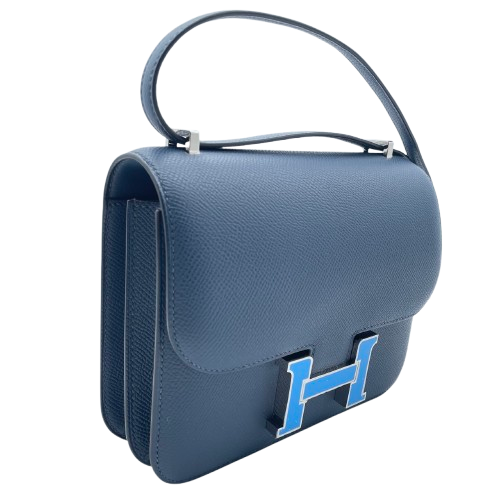 Hermes Constance Mini 18 Brue de Plus Epson Silver Fittings w 새겨 져