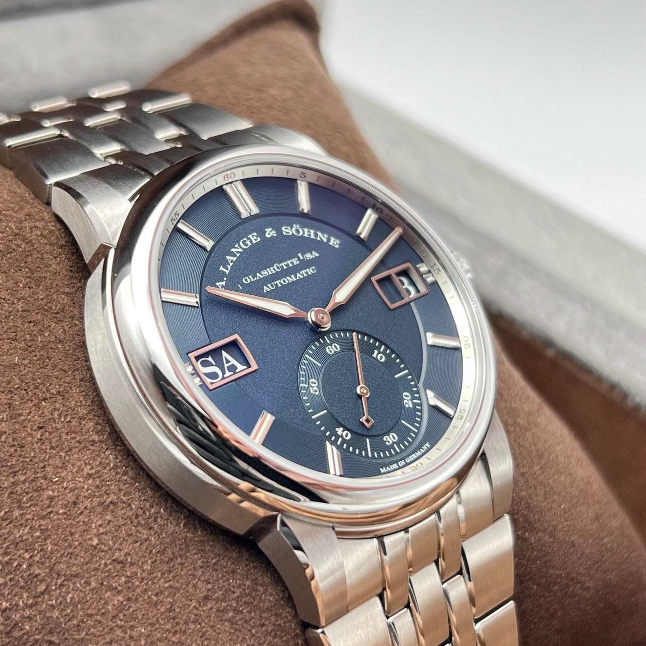 プレオウンド ランゲ&ゾーネ オデュッセウス 363.179 ダークブルー ステンレススチール 40.5mm