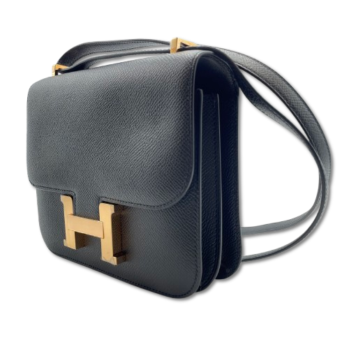 Hermes Constance Mini 18 Noir Epson Rose Gold Hardware Z 새겨 져