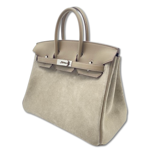 Hermes Birkin 25 Etoop Swift/Grizzly Silver Fittings W Engraved