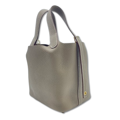 Hermes Picotin Lock PM Etoupe Torillon Clemence Gold Hardware w 새겨진