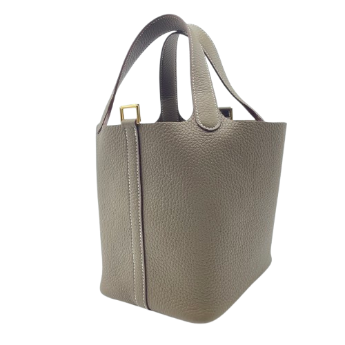 Hermes Picotin Lock PM Etoupe Torillon Clemence Gold Hardware w 새겨진
