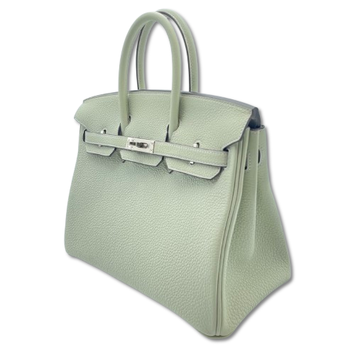 Hermes Birkin 25 Grineve Togo Silver Metal Fittings B 새겨 져