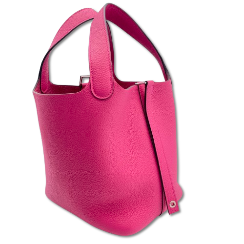 Hermes Picotin Lock PM Rose Extreme Torillon Maurice Silver Fittings B 조각.