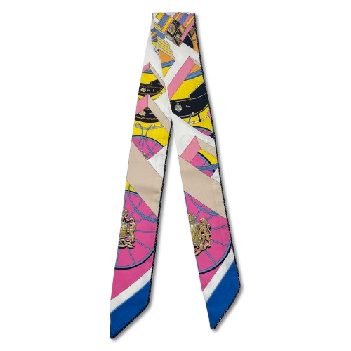 헤르메스 Twilly Springs Springs Bague Pink/Blue/Black 100% 실크