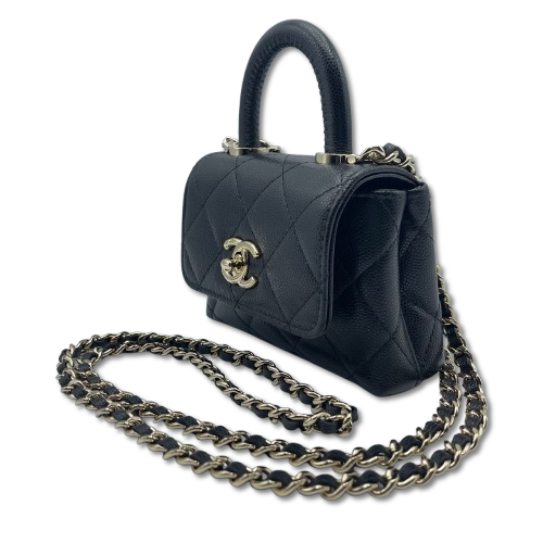 Chanel Coco Handle AP4245 W11 Black Caviar Skin Gold Hardware